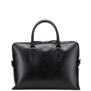 Burberry logo shoulder bag black leather